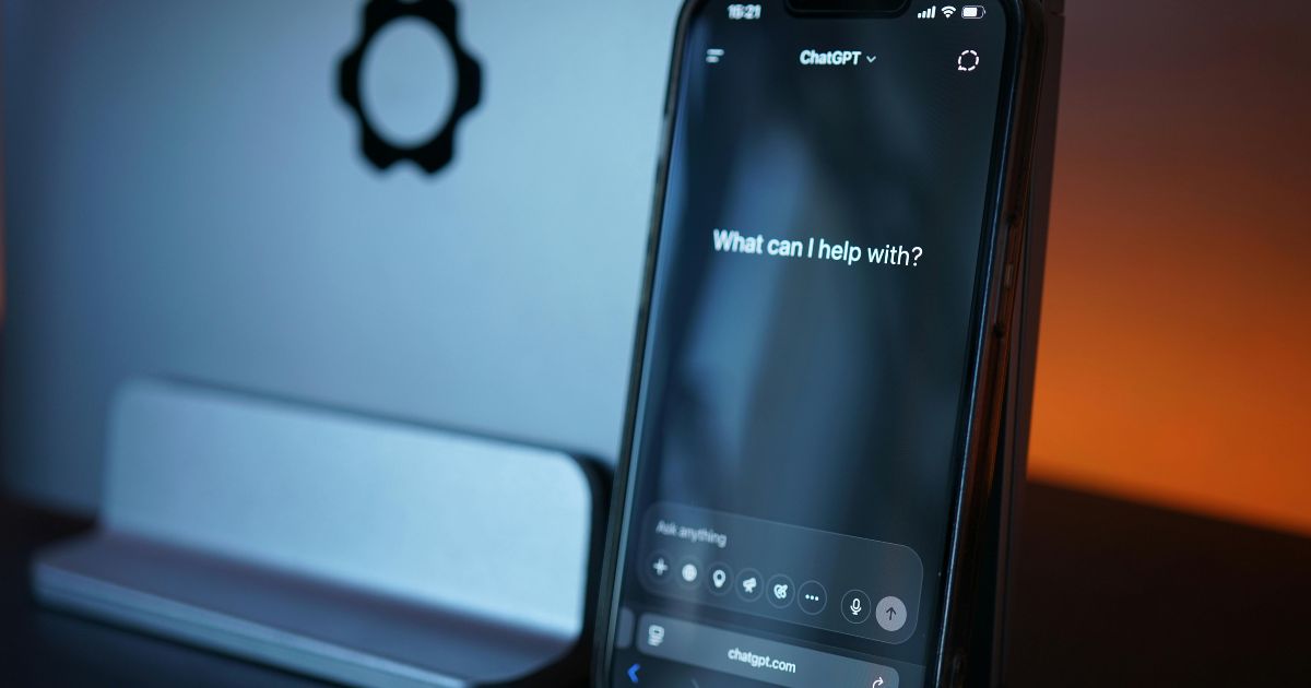 A phone displaying the ChatGPT app