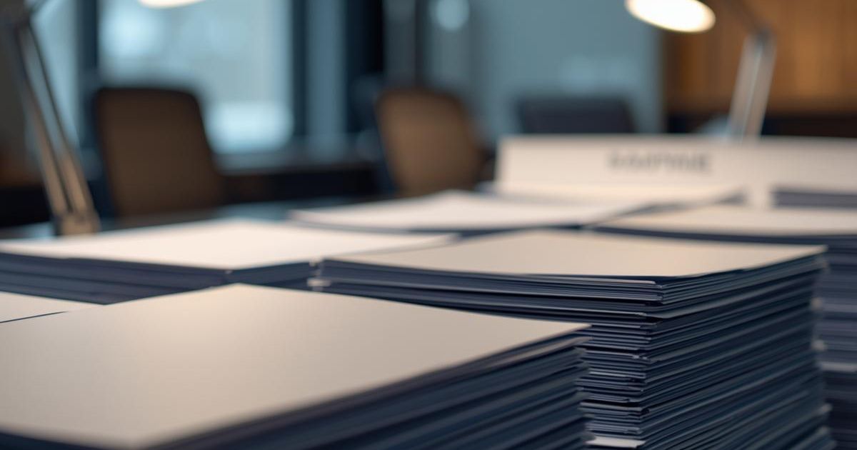 A stack of documents