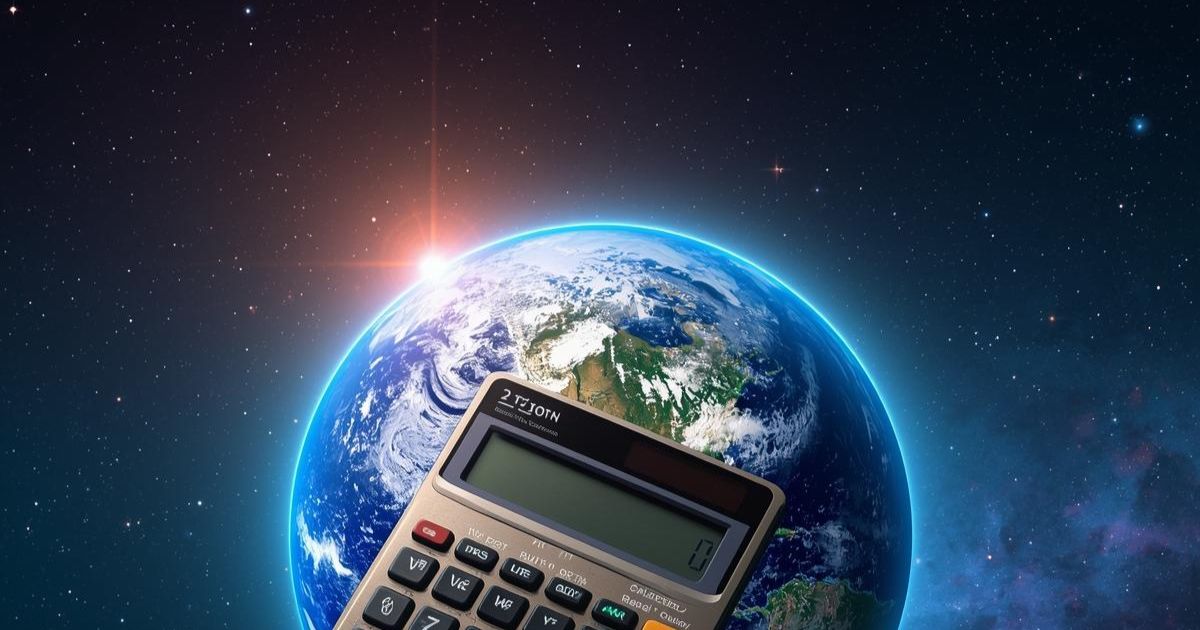 Earth planet and a calculator